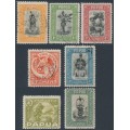 PAPUA - 1932 ½d to 5d Pictorials short set of 7, used – SG # 130-136