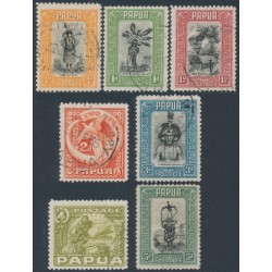 PAPUA - 1932 ½d to 5d Pictorials short set of 7, used – SG # 130-136