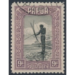 PAPUA - 1932 9d black/violet Papuan Shooting Fish, used – SG # 138