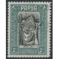 PAPUA - 1932 2/- black/slate-green Papuan Art, used – SG # 141