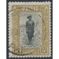 PAPUA - 1932 5/- black/olive-brown Native Policeman, used – SG # 143