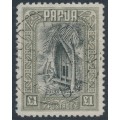 PAPUA - 1932 £1 black/olive-grey Delta House, used – SG # 145