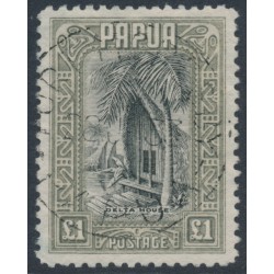 PAPUA - 1932 £1 black/olive-grey Delta House, used – SG # 145