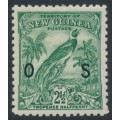 NEW GUINEA - 1934 2½d green Bird of Paradise, no dates, o/p OS, MH – SG # O45