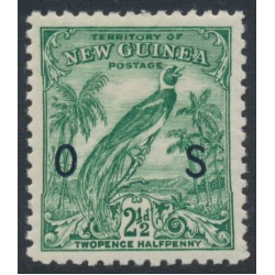 NEW GUINEA - 1934 2½d green Bird of Paradise, no dates, o/p OS, MH – SG # O45