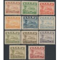 NAURU - 1924 ½d to 1/- Freighter short set on grey paper, MH – SG # 26A-36A