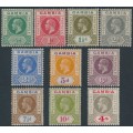 GAMBIA - 1921 ½d to 4/- KGV definitives set of 10, MH – SG # 108-117 GAMBIA - 1921 ½d to 4/- KGV definitives set of 10, MH – SG # 108-117