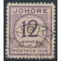 JOHORE - 1938 12c purple Postage Due, used – SG # D5 JOHORE - 1938 12c purple Postage Due, used – SG # D5