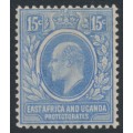 EAST AFRICA - 1907 15c bright blue KEVII definitive, MH – SG # 39 EAST AFRICA - 1907 15c bright blue KEVII definitive, MH – SG # 39