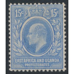 EAST AFRICA - 1907 15c bright blue KEVII definitive, MH – SG # 39