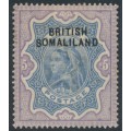 SOMALILAND - 1903 5Rp blue/violet Indian QV issue with o/p, MH – SG # 13