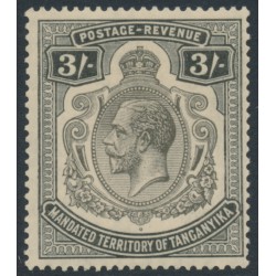 TANGANYIKA - 1927 3/- black KGV definitive, MH – SG # 104