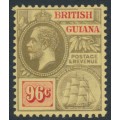 BRITISH GUIANA - 1915 96c black/vermilion on yellow KGV, MH – SG # 269