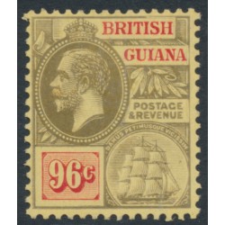 BRITISH GUIANA - 1915 96c black/vermilion on yellow KGV, MH – SG # 269