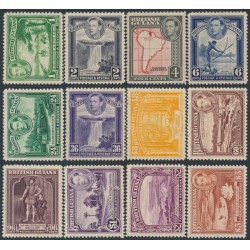 BRITISH GUIANA - 1938 1c to $3 KGVI definitives set of 12, MH – SG # 308a-319