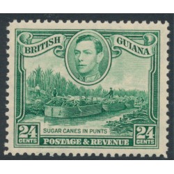 BRITISH GUIANA - 1938 24c green Sugar Cane, upright watermark, MH – SG # 312
