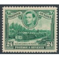 BRITISH GUIANA - 1938 24c green Sugar Cane, upright watermark, MH – SG # 312