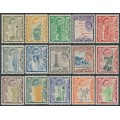 ST KITTS-NEVIS - 1954 ½c to $4.80 QEII definitives set of 15, MH – SG # 106a-118