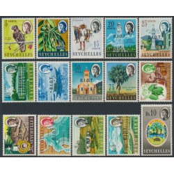 BIOT - 1968 5c to 10R Seychelles set of 15, overprinted B.I.O.T., MH – SG # 1-15