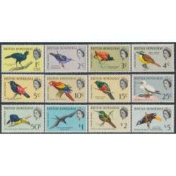 BRITISH HONDURAS - 1962 1c to $5 Birds set of 12, MH – SG # 202-213