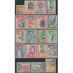 DOMINICA - 1954 ½c to $2.40 QEII definitives set of 19, MH – SG # 140-158