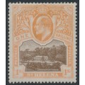 ST HELENA - 1903 1/- brown/brown-orange Government House, MH – SG # 59