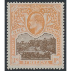 ST HELENA - 1903 1/- brown/brown-orange Government House, MH – SG # 59