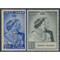 BRITISH VIRGIN IS - 1948 Royal Silver Wedding set of 2, MNH – SG # 124-125