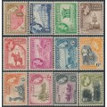 GOLD COAST - 1952 ½d to 10/- QEII definitives set of 12, MH – SG # 153-164