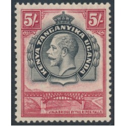 KENYA, UGANDA & TANGANYIKA - 1935 5/- black/carmine Railway Bridge, MH – SG # 121