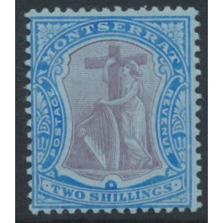 MONTSERRAT - 1909 2/- purple/blue on blue Device of the Colony, MH – SG # 45