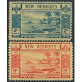 NEW HEBRIDIES - 1938 2Fr & 5Fr Lopevi Island & Canoe, MH – SG # 61-62