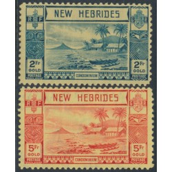 NEW HEBRIDIES - 1938 2Fr & 5Fr Lopevi Island & Canoe, MH – SG # 61-62