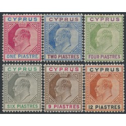 CYPRUS - 1904 1pi to 12pi KEVII short set of 6, MH – SG # 64-69