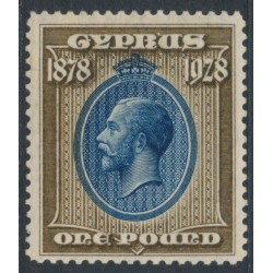 CYPRUS - 1928 £1 blue/bistre-brown King George V, MH – SG # 132