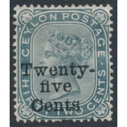 CEYLON - 1885 25c on 32c slate QV definitive, MH – SG # 167
