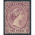 FALKLAND IS - 1896 2d reddish purple QV, crown CA watermark, MH – SG # 26 FALKLAND IS - 1896 2d reddish purple QV, crown CA watermark, MH – SG # 26