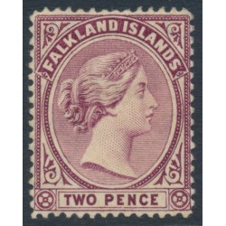 FALKLAND IS - 1896 2d reddish purple QV, crown CA watermark, MH – SG # 26