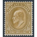 FALKLAND IS - 1904 1/- brown KEVII definitive, MH – SG # 48 FALKLAND IS - 1904 1/- brown KEVII definitive, MH – SG # 48