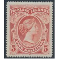 FALKLAND IS - 1898 5/- red Queen Victoria, MH – SG # 42 FALKLAND IS - 1898 5/- red Queen Victoria, MH – SG # 42