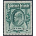 FALKLAND IS - 1904 3/- green King Edward VII, MH – SG # 49 FALKLAND IS - 1904 3/- green King Edward VII, MH – SG # 49