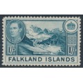 FALKLAND IS - 1938 1/- dull greenish blue Mount Sugar Top, MNH – SG # 158a FALKLAND IS - 1938 1/- dull greenish blue Mount Sugar Top, MNH – SG # 158a