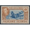 FALKLAND IS - 1938 5/- blue/chestnut Sea Lion, MNH – SG # 161 FALKLAND IS - 1938 5/- blue/chestnut Sea Lion, MNH – SG # 161