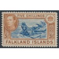 FALKLAND IS - 1938 5/- blue/chestnut Sea Lion, MH – SG # 161 FALKLAND IS - 1938 5/- blue/chestnut Sea Lion, MH – SG # 161