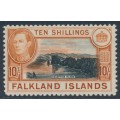 FALKLAND IS - 1938 10/- black/orange-brown Deception Island, MH – SG # 162 FALKLAND IS - 1938 10/- black/orange-brown Deception Island, MH – SG # 162