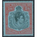 BERMUDA - 1938 2/6 black/red on grey-blue KGVI definitive, perf. 14, MH – SG # 117