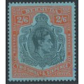BERMUDA - 1950 2/6 black/orange-red on pale blue KGVI definitive, perf. 13, MH – SG # 117c