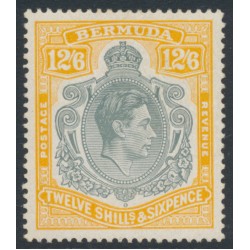 BERMUDA - 1944 12/6 grey/pale orange KGVI definitive, perf. 14, MH – SG # 120b
