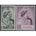 GAMBIA - 1948 Royal Silver Wedding set of 2, MNH – SG # 164-165