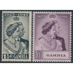 GAMBIA - 1948 Royal Silver Wedding set of 2, MNH – SG # 164-165
